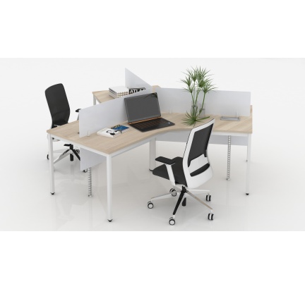 Chân vuông 3 người ngồi - bàn 120 độ