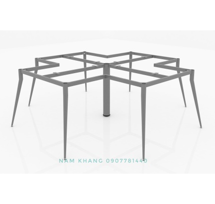 Chân côn C-style - Chân bàn nhân viên cụm 4 người 4 góc